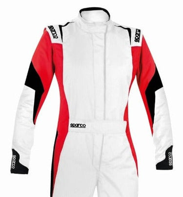 Sparco Ladies Competition Race suit White / Red Front Image